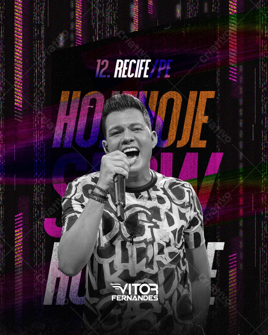 Flyer Show Cantor Evento Musical PSD Editável