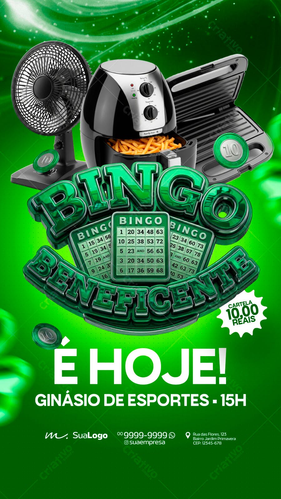Post Instagram Bingo Beneficente Sorteio PSD Editável