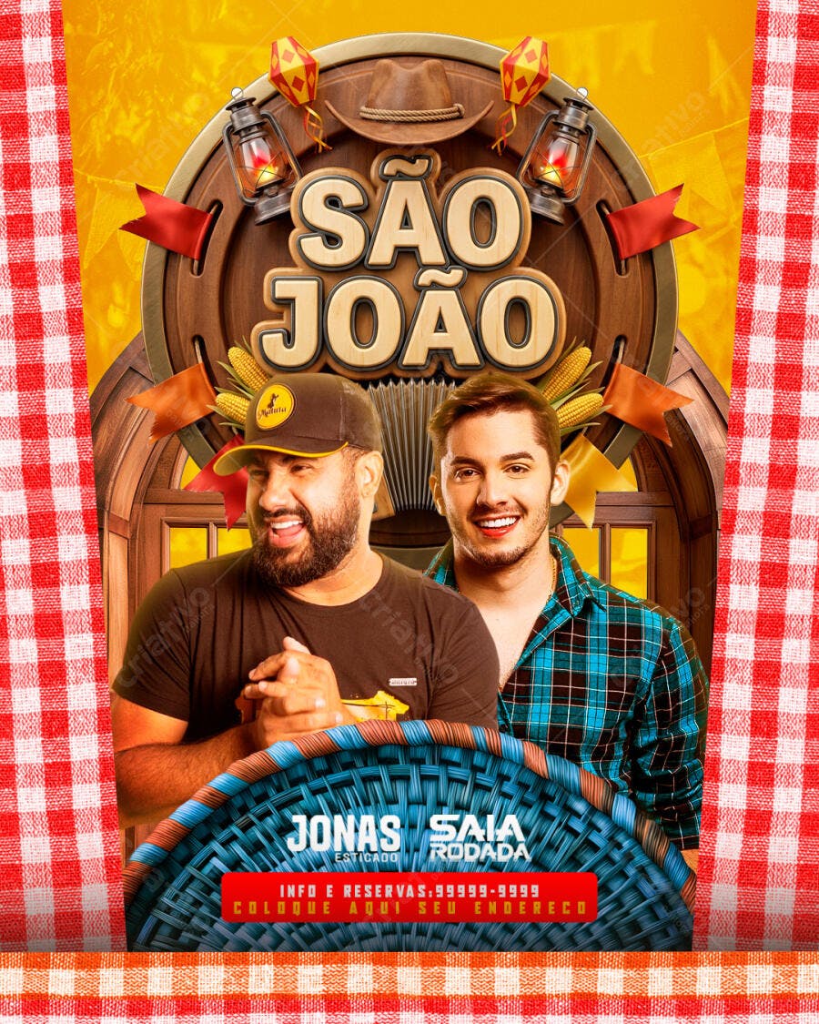 Flyer São João Festa Junina Arraial PSD Editável