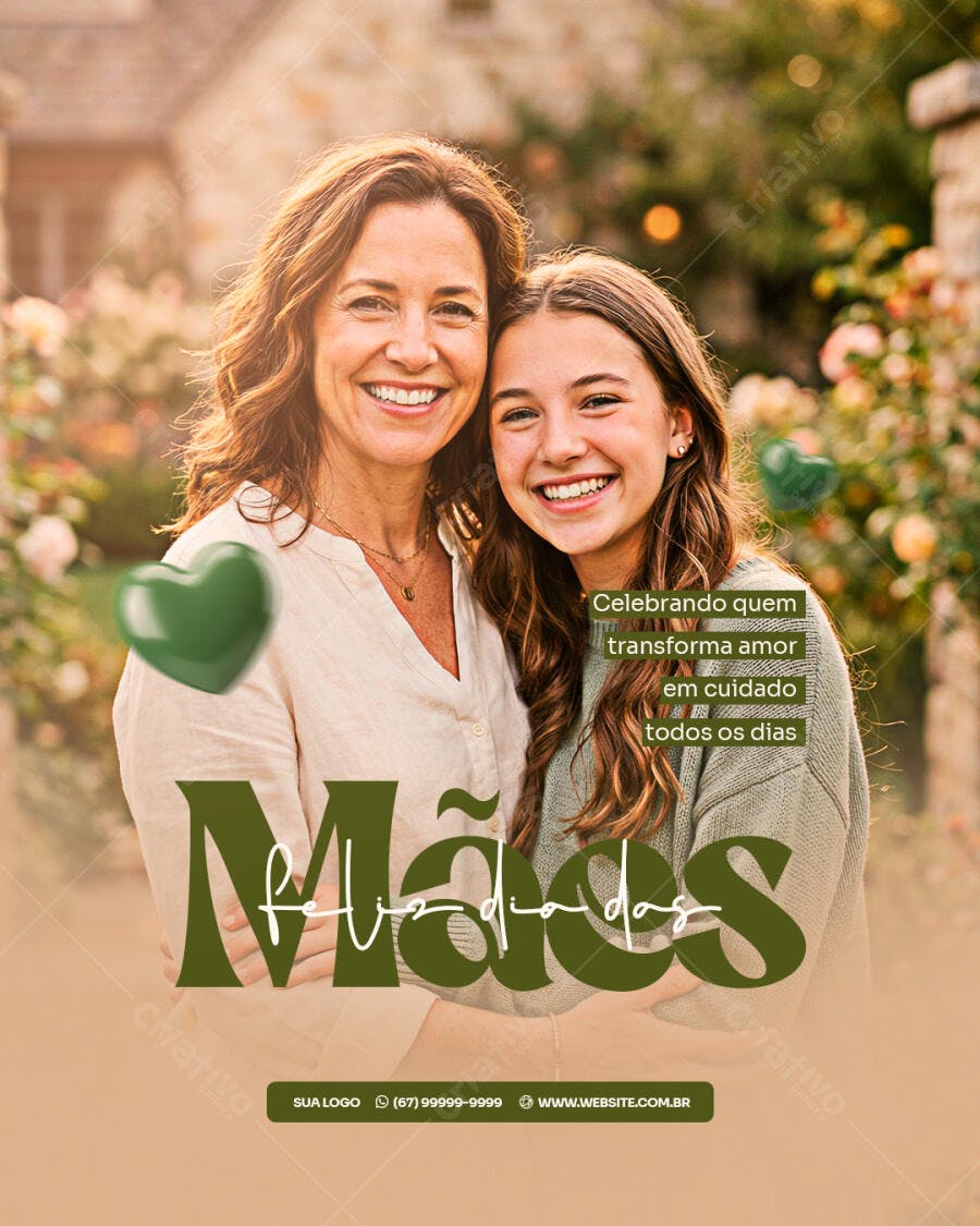 Post Instagram Dia das Mães Família PSD Editável