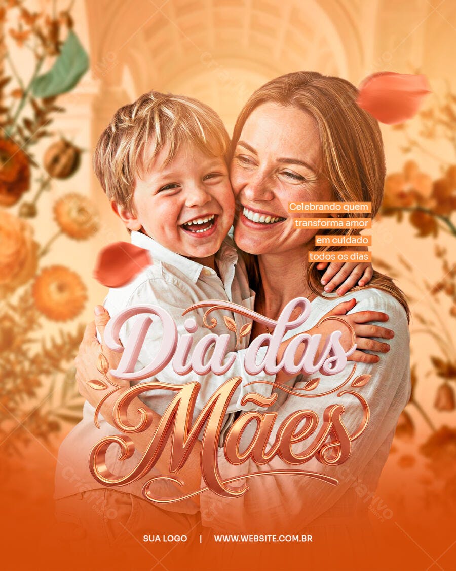 Post Instagram Dia das Mães Família PSD Editável