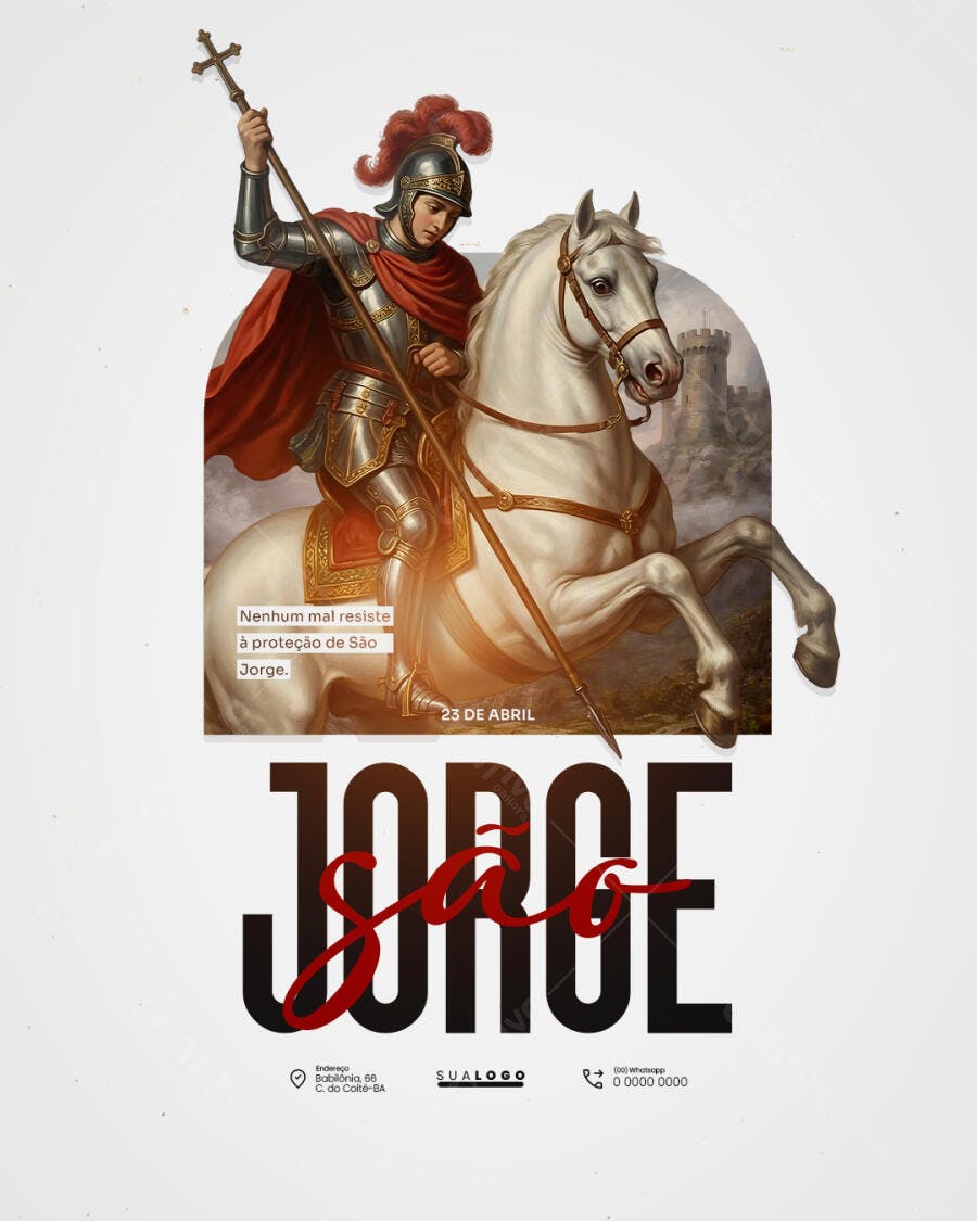 Post Social Media Dia de São Jorge 23 de Abril PSD Editável