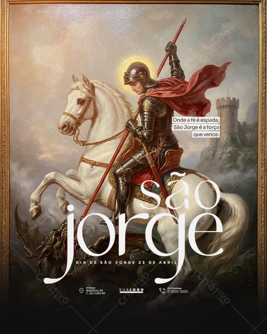 Post Instagram Dia de São Jorge 23 de Abril PSD Editável