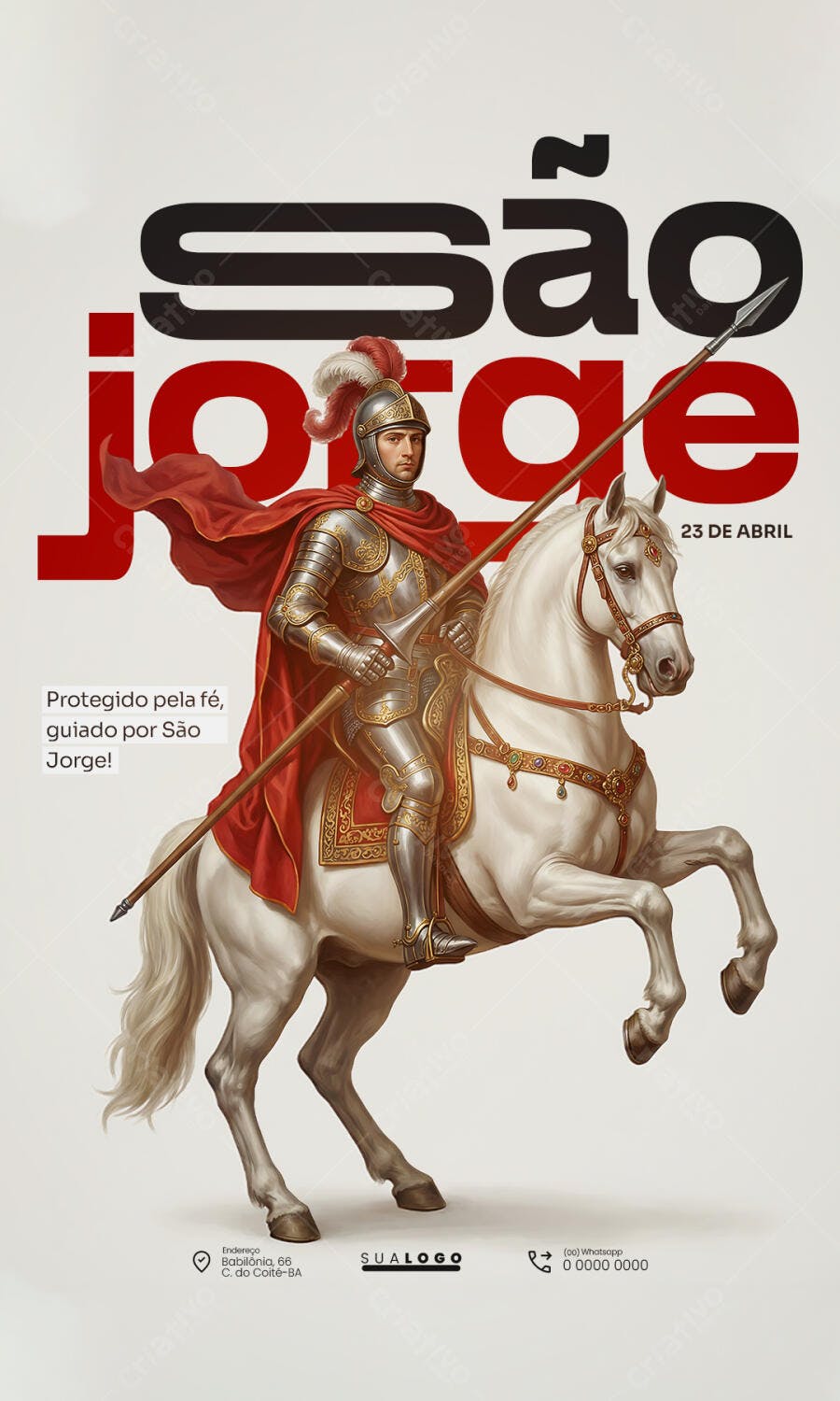 Story Instagram Dia de São Jorge 23 de Abril PSD Editável