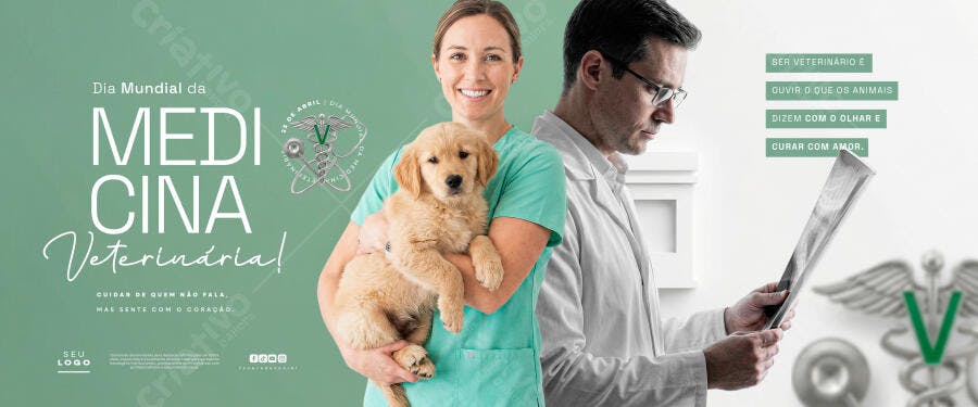 Post Dia Mundial Medicina Veterinária Clínica Veterinária PSD Editável