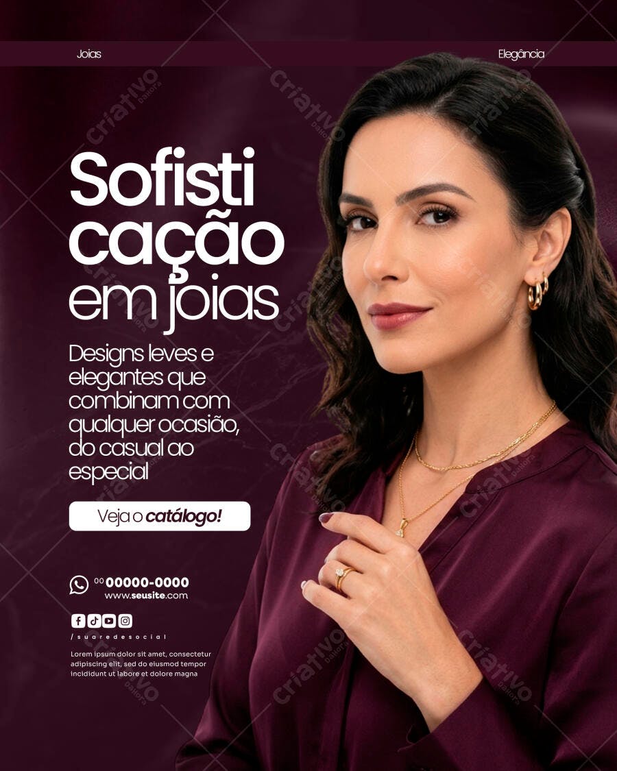 Post Instagram Joias e Semijoias Elegância PSD Editável