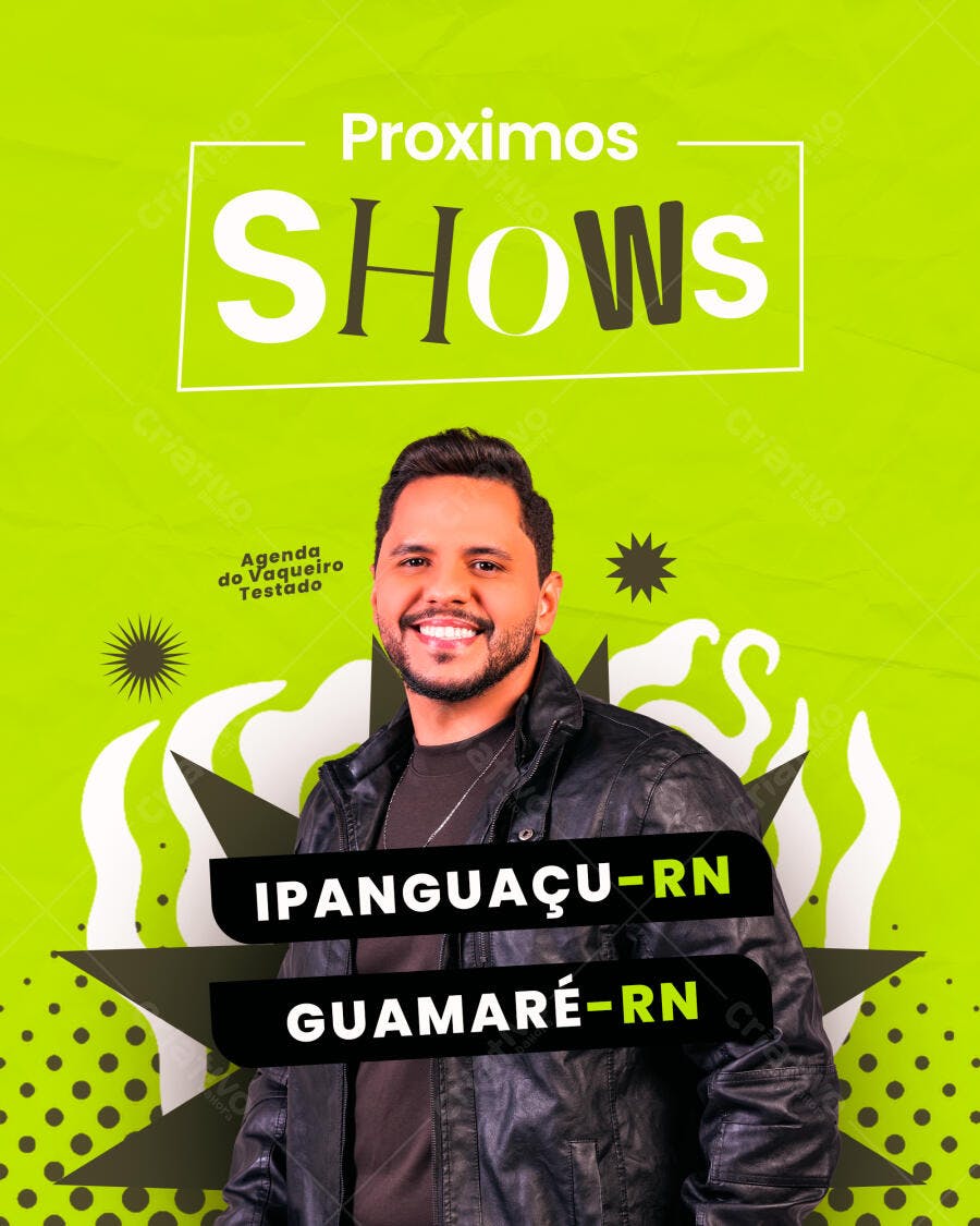 Post Instagram Próximos Shows Sertanejo PSD Editável