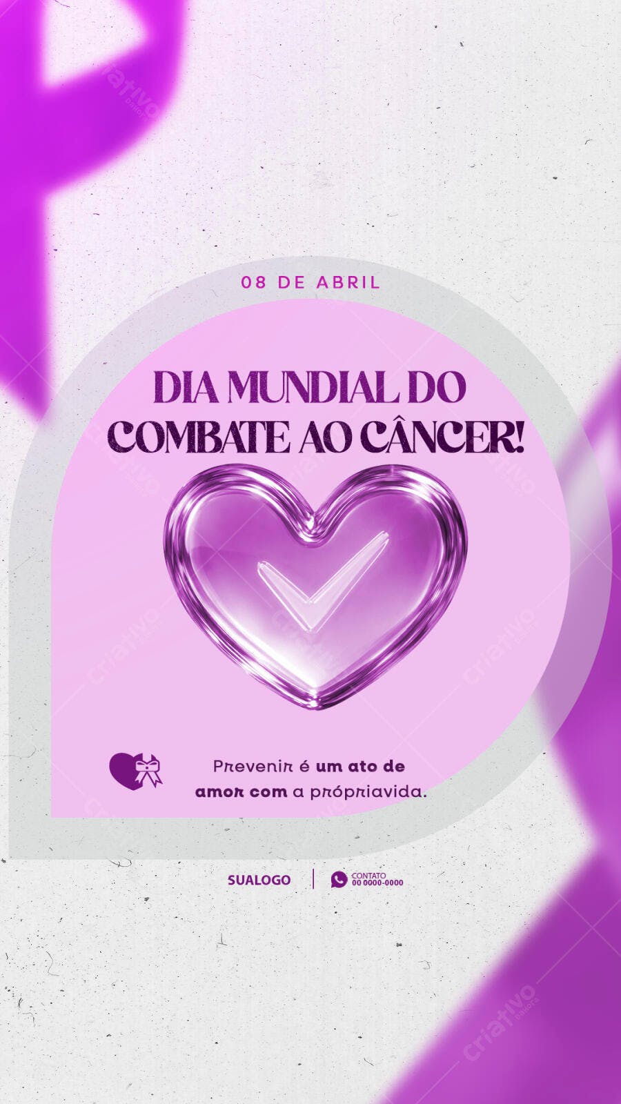 Story Instagram Dia Mundial Combate ao Câncer PSD Editável
