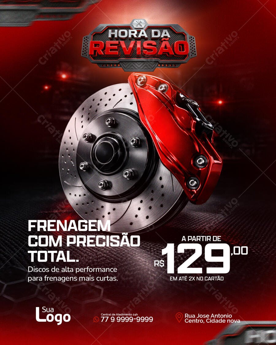 Flyer Hora da Revisão Auto Center Mecânica PSD Editável