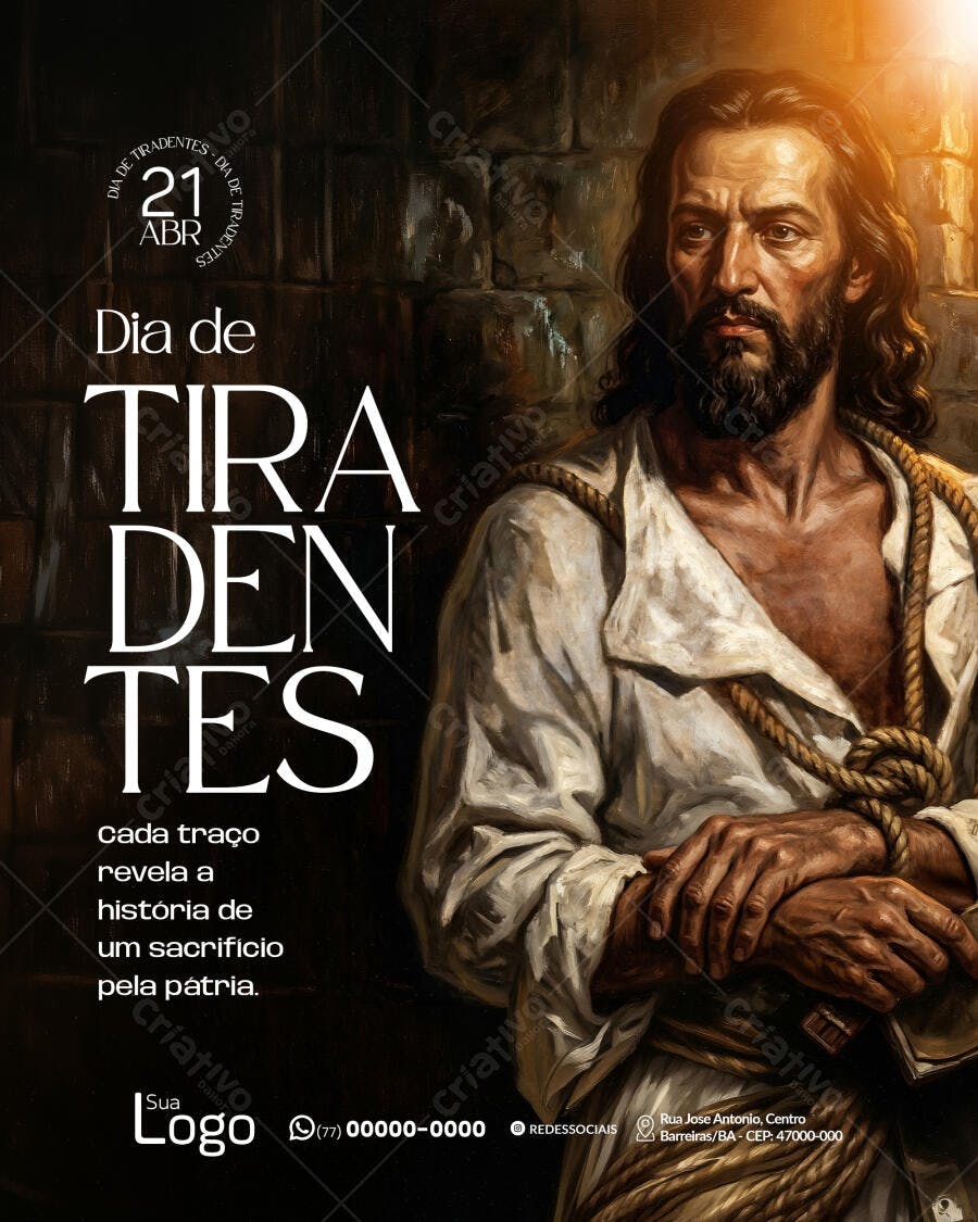 Post Dia de Tiradentes 21 Abril PSD Editável