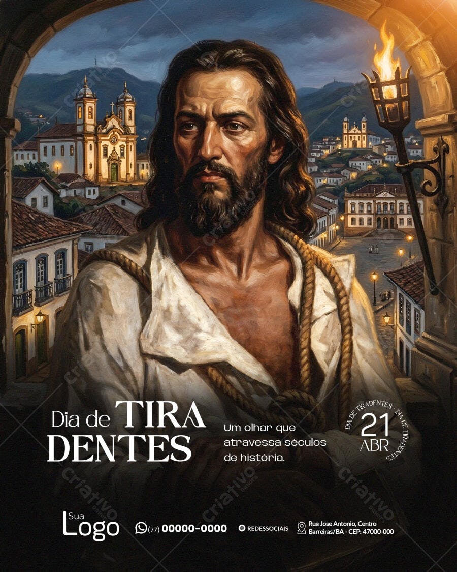 Post Instagram Dia de Tiradentes 21 Abril PSD Editável