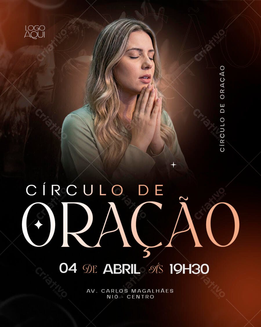 Post Instagram Círculo de Oração Igreja Evangélica PSD Editável