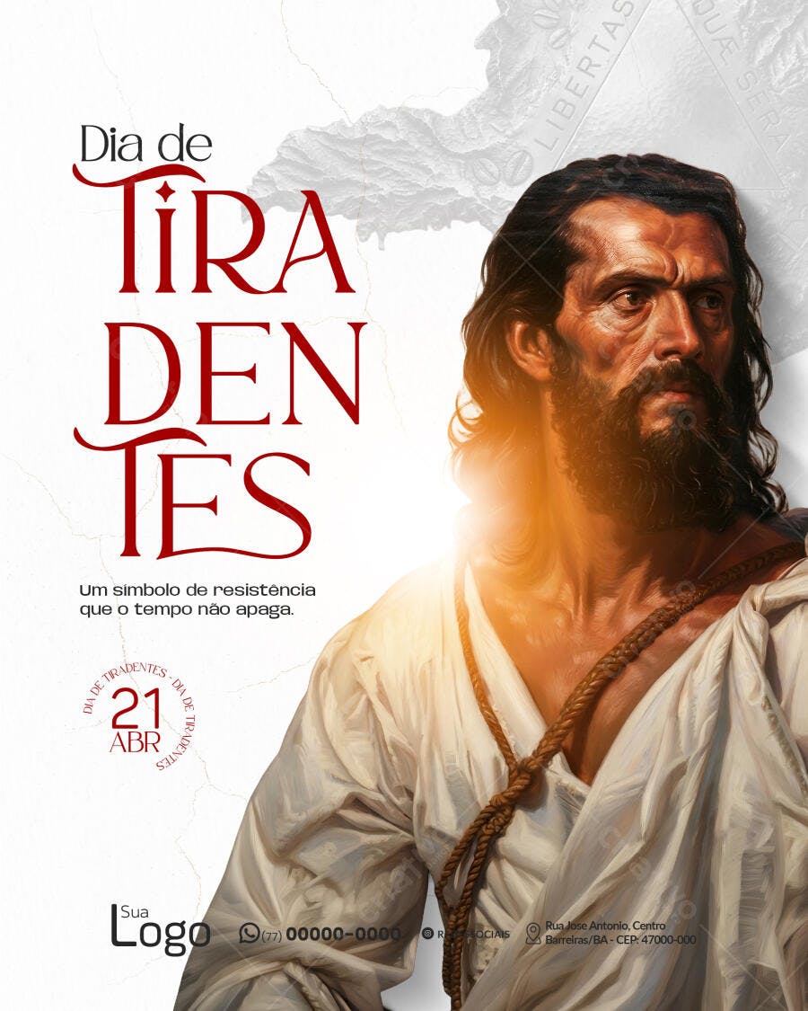 Post Dia de Tiradentes 21 de Abril PSD Editável