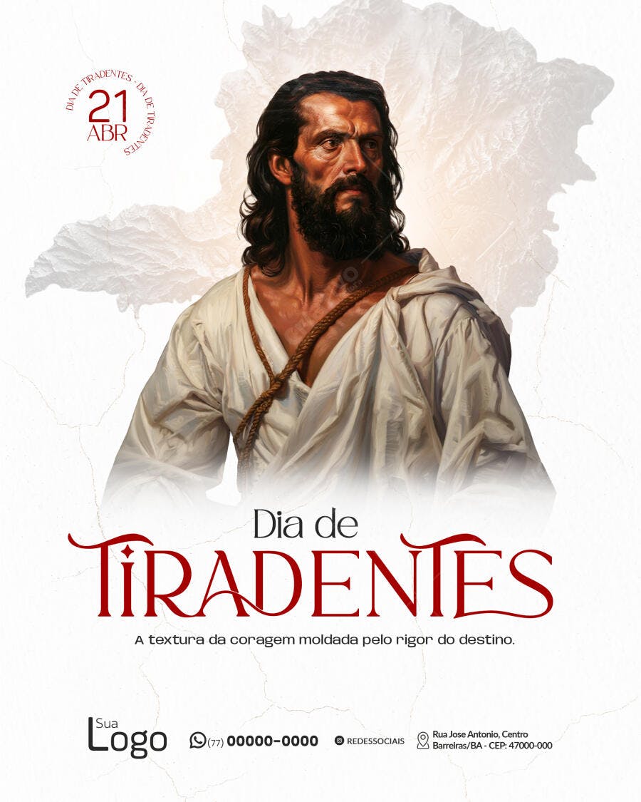 Post Dia de Tiradentes 21 Abril PSD Editável