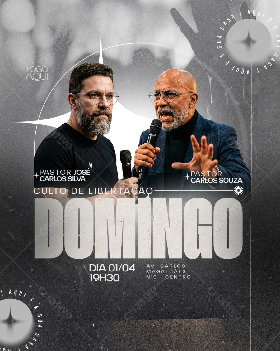 Flyer Culto de Libertação Igreja Evangélica PSD Editável