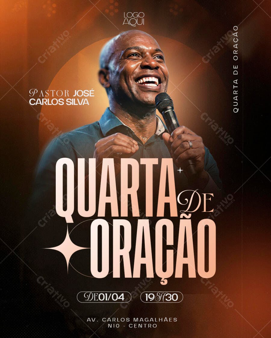Flyer Quarta de Oração Igreja Evangélica PSD Editável
