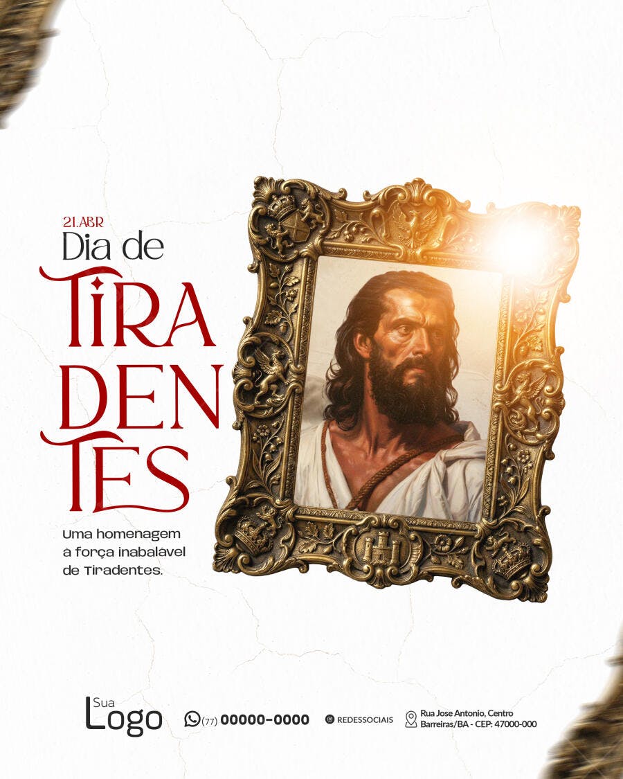 Post Instagram Dia de Tiradentes Histórico PSD Editável