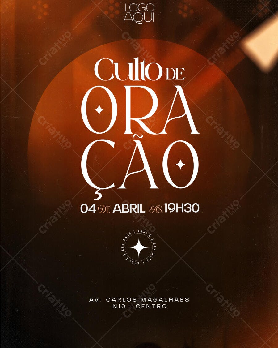 Culto de Oração 04 de Abril Igreja PSD Editável