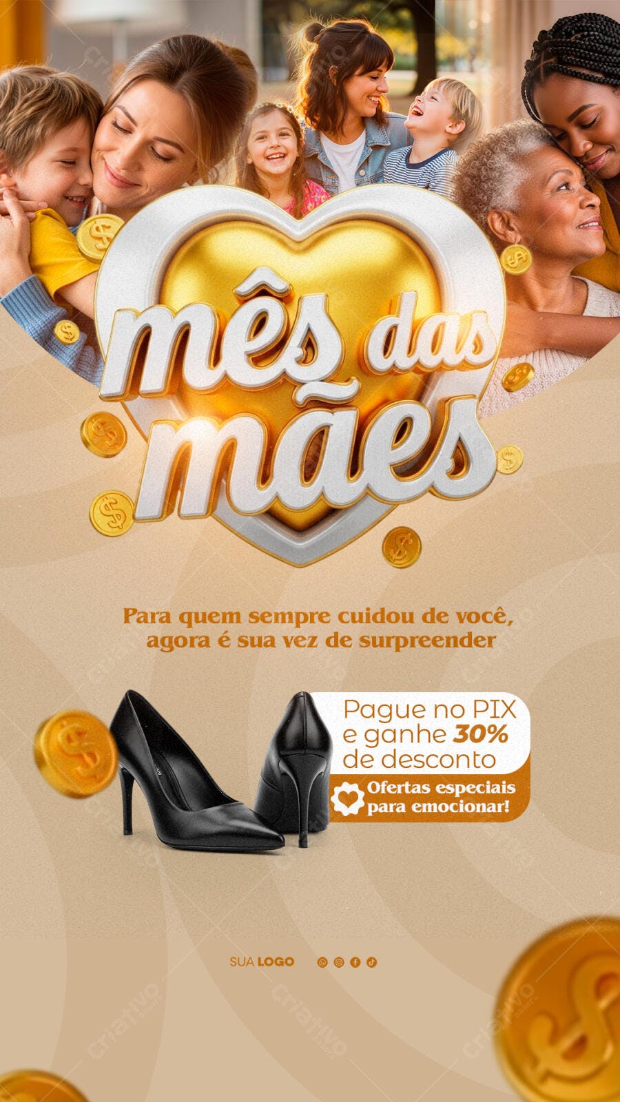 Story Instagram Mês das Mães Promoção Loja PSD Editável