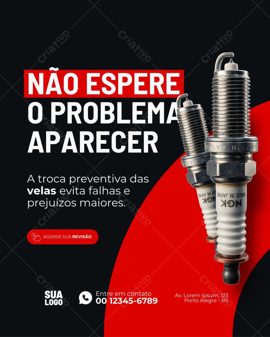 Template Canva Post Instagram Auto Center Velas Carro Editável