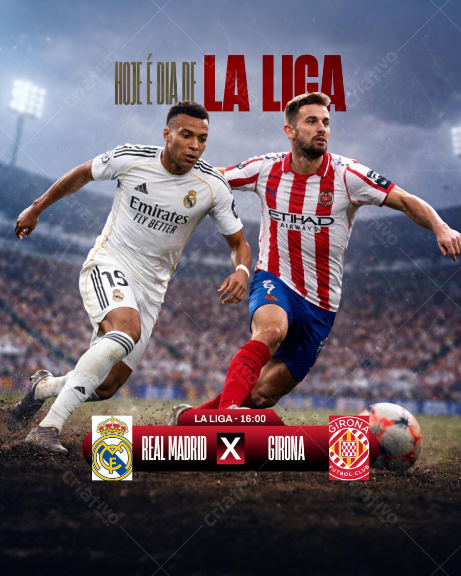 Banner Jogo La Liga Real Madrid Girona PSD Editável