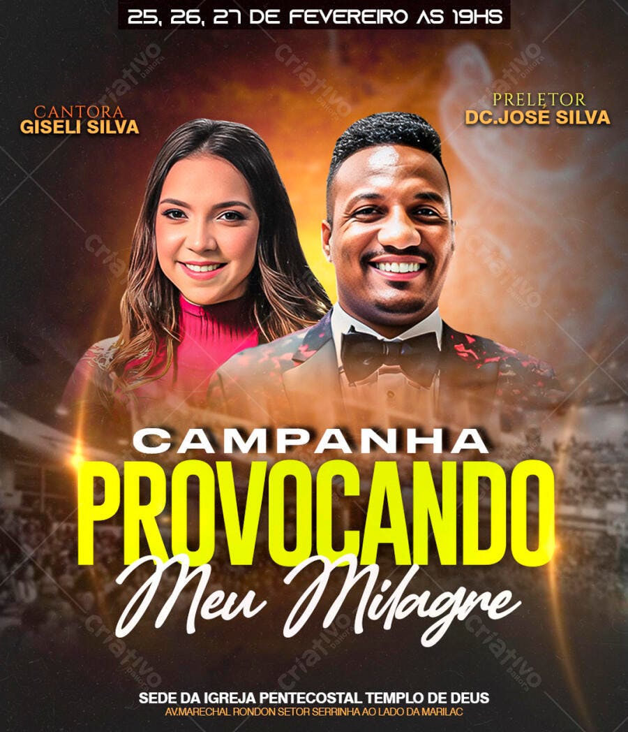 Campanha Provocando Meu Milagre Igreja Pentecostal PSD Editável