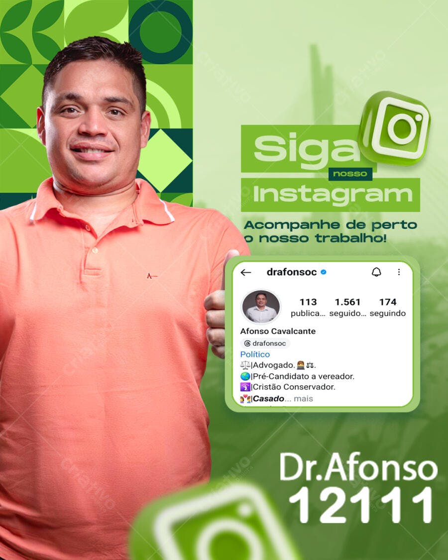 Social Media Político Dr. Afonso 12111 PSD Editável