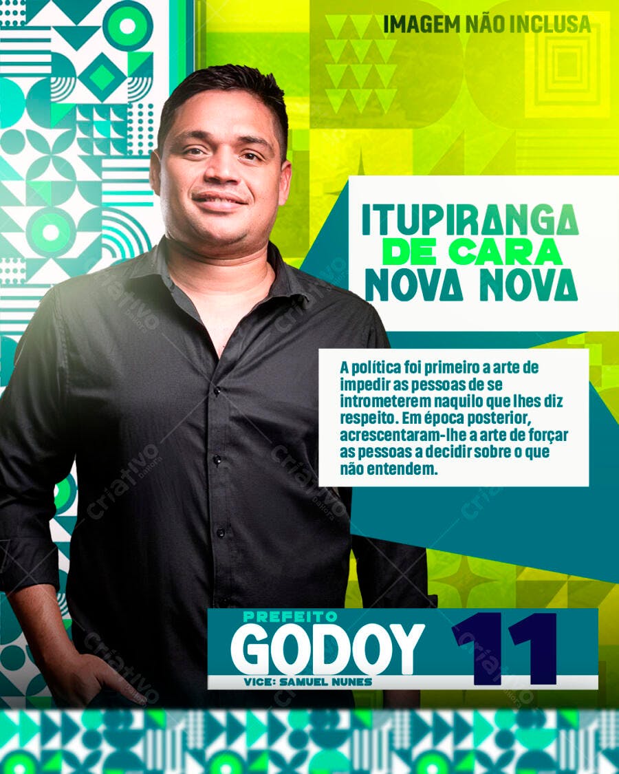 Banner Eleitoral Godoy Prefeito Itupiranga PSD Editável