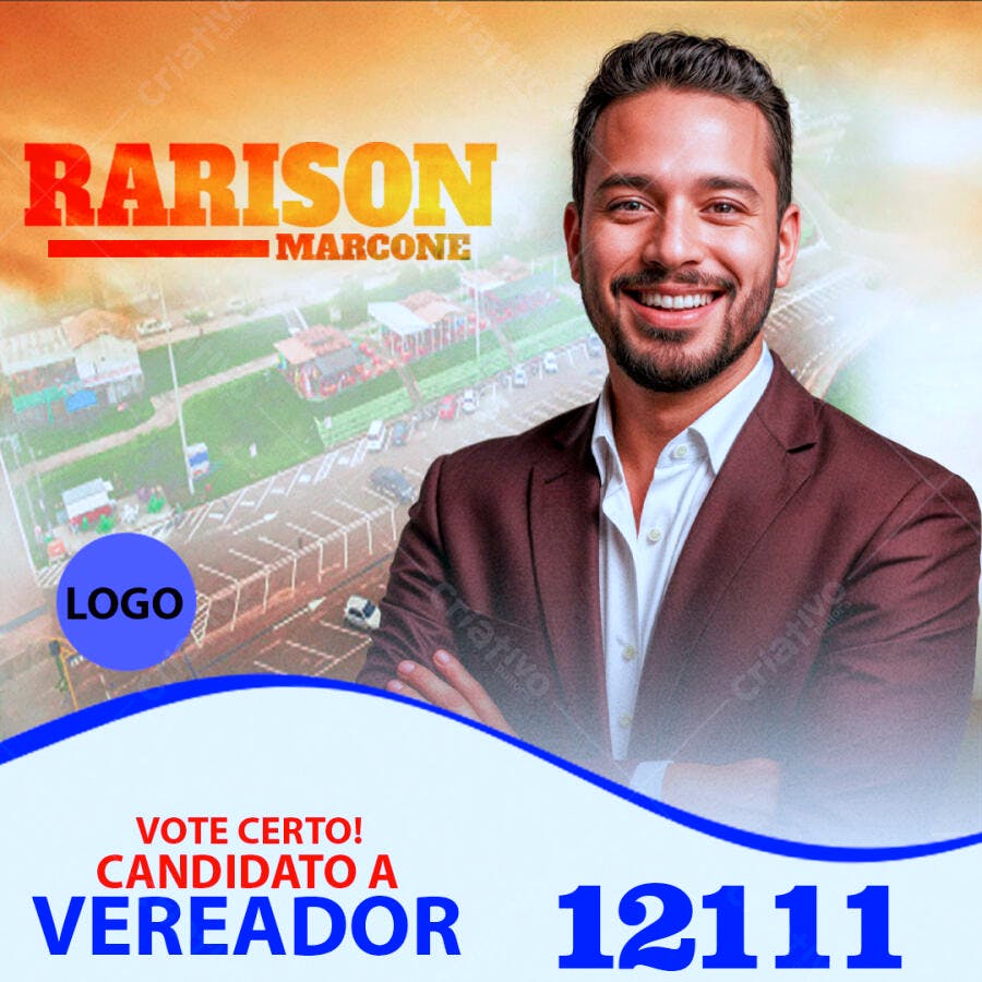 Banner Candidato Vereador Rarison Marcone PSD Editável