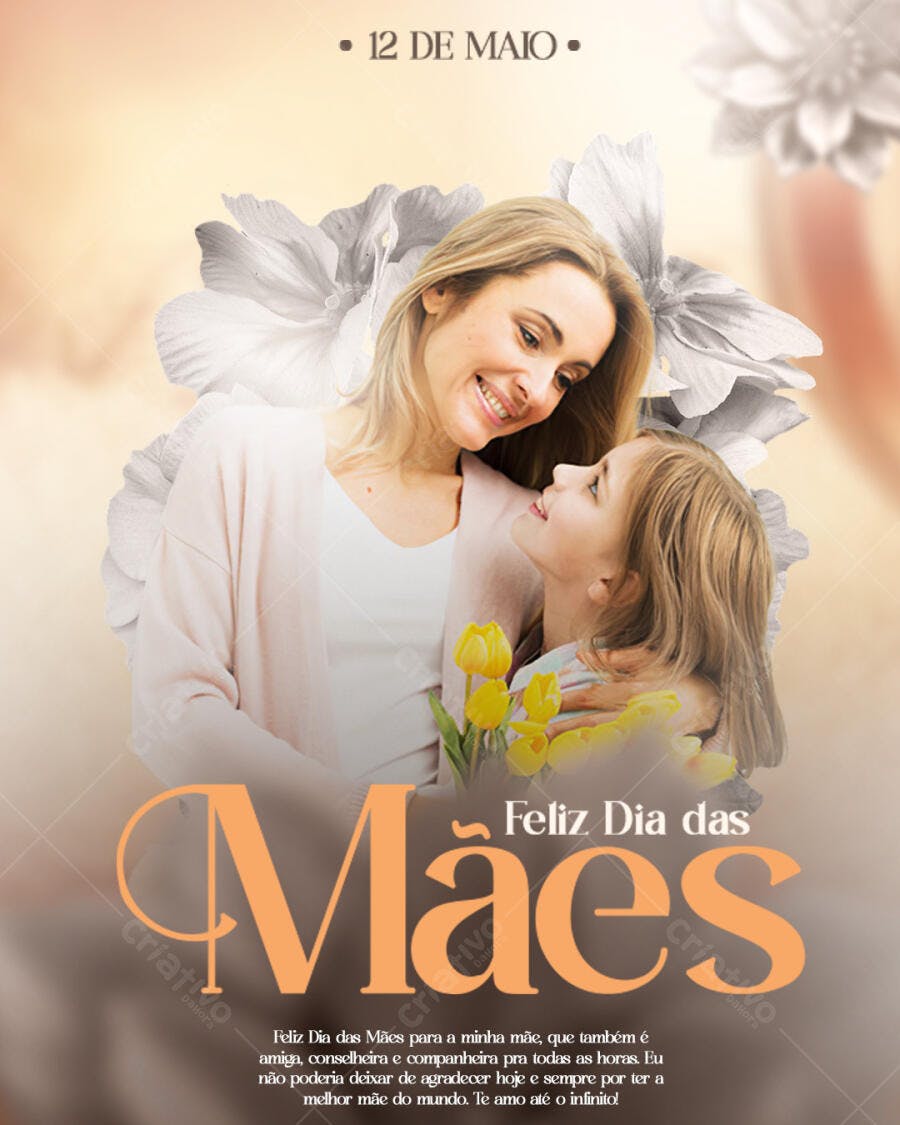 Flyer Dia das Mães 12 de Maio PSD Editável