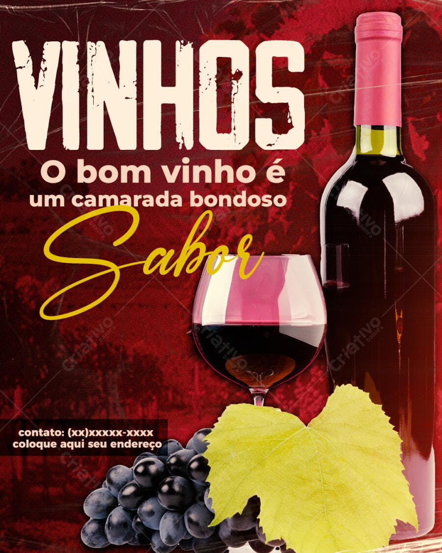 Vinhos Promoção Vinícola PSD Editável