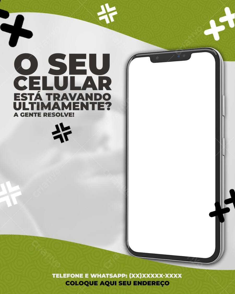 Serviço Celular Travando Flyer PSD Editável