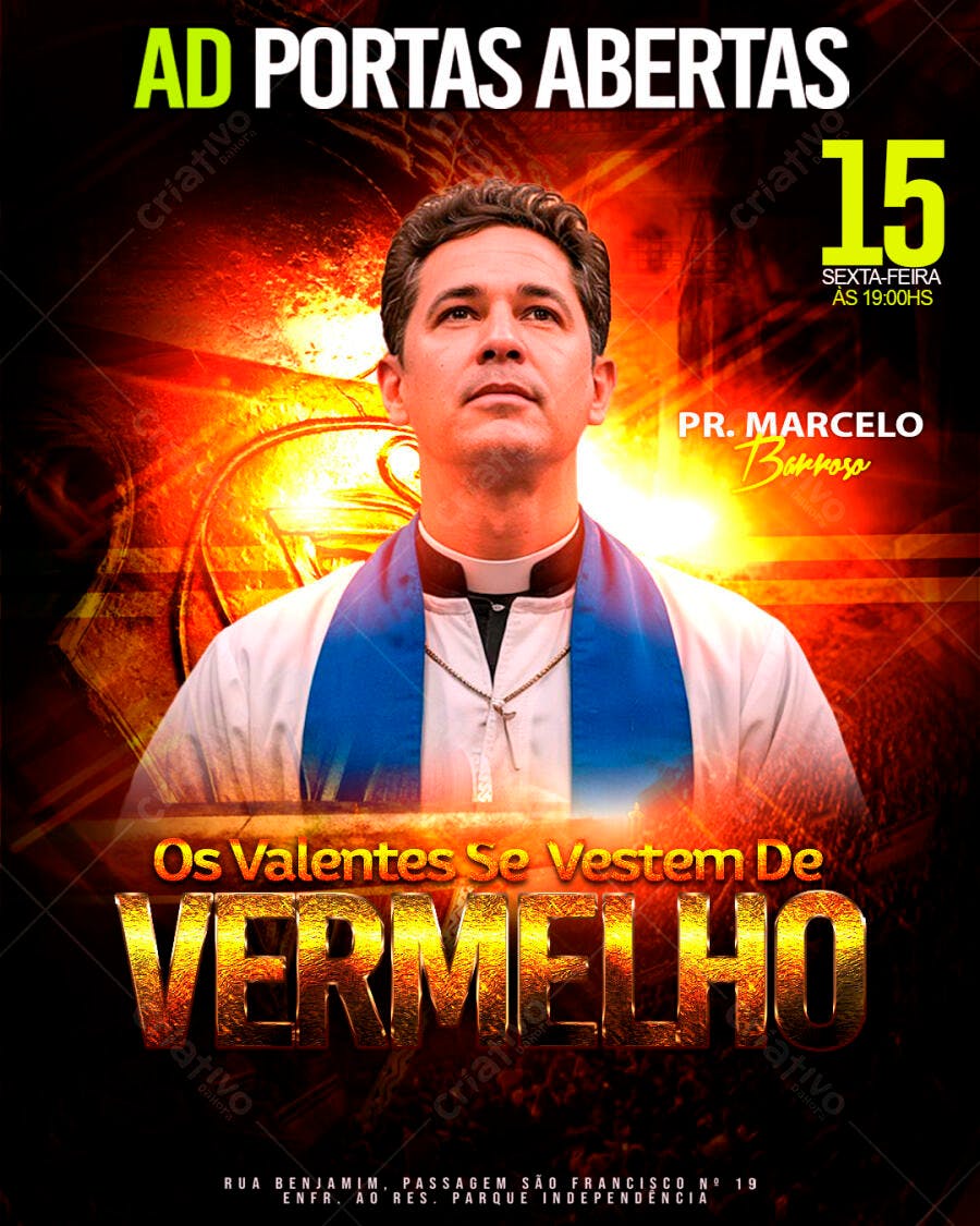 Culto Ad Portas Abertas Pr. Marcelo 15 de Setembro PSD Editável