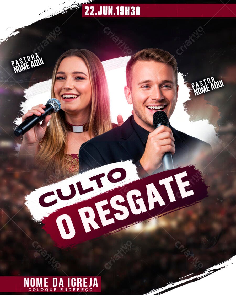 Culto O Resgate Igreja PSD Editável