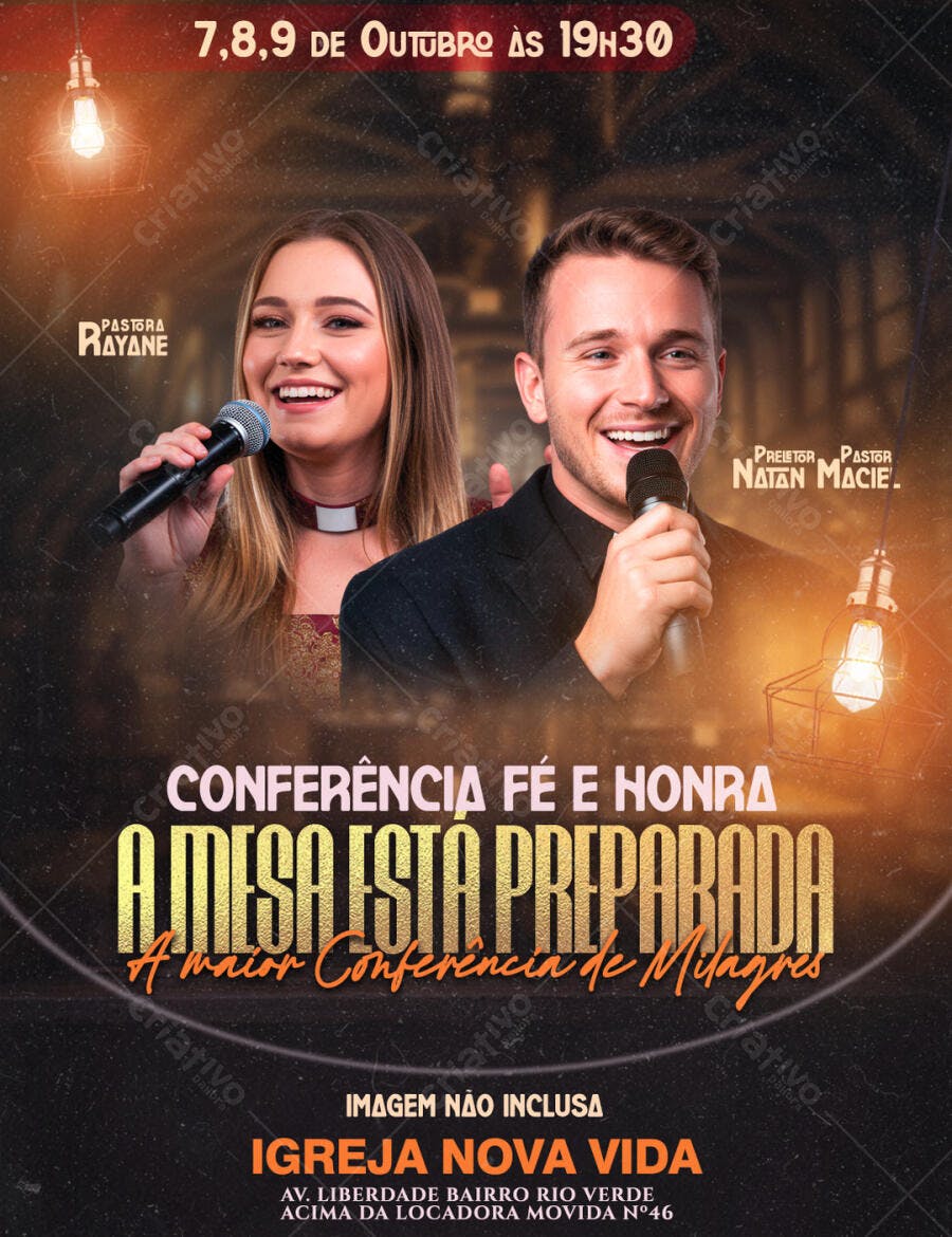 Conferência Fé e Honra A Mesa Está Preparada Igreja PSD Editável