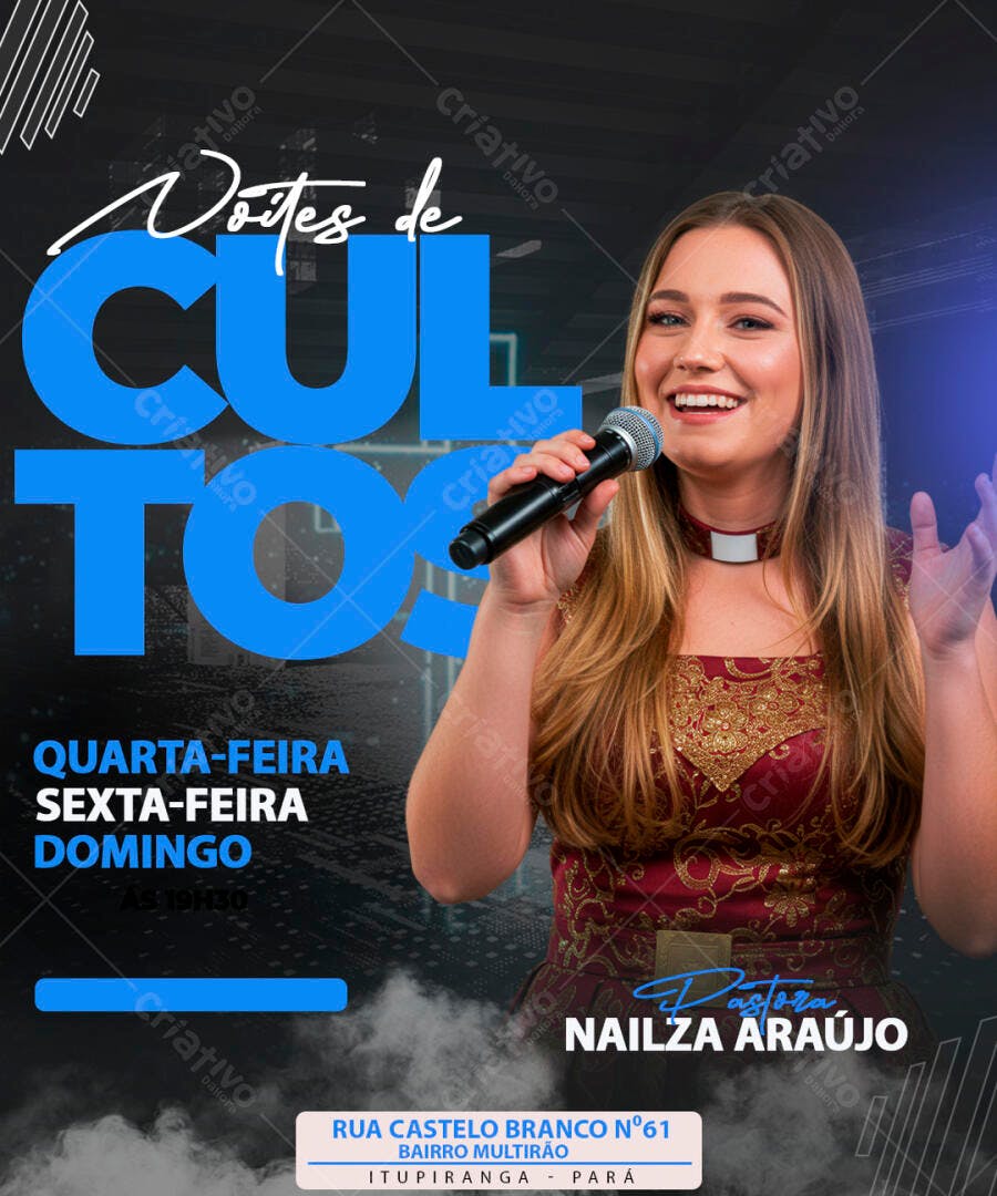 Flyer Culto Igreja PSD Editável