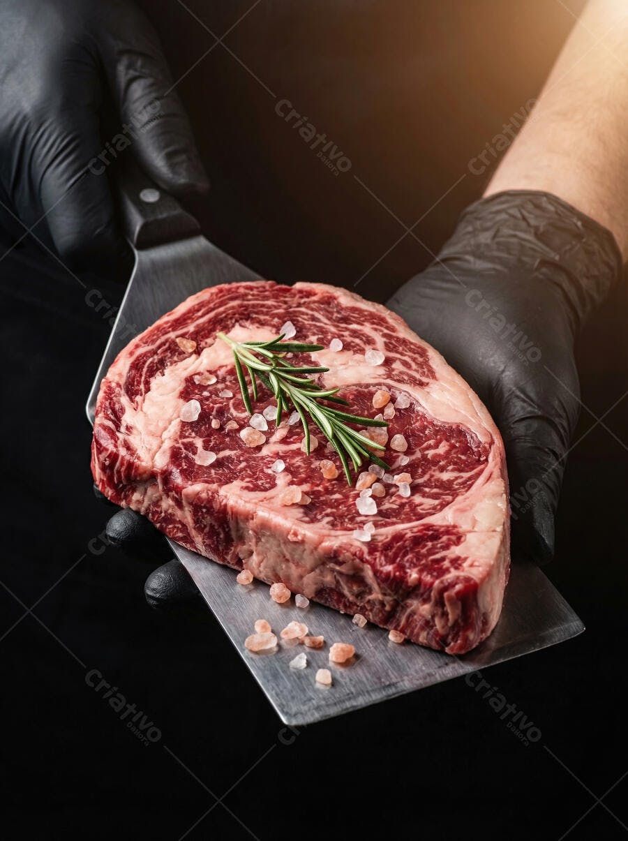 Foto Carne Wagyu com Alecrim e Sal Rosa em Faca de Chef