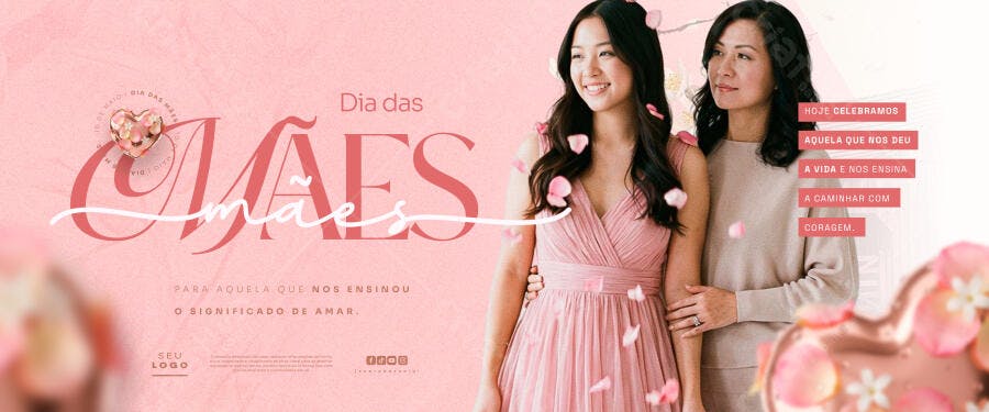 Banner Dia das Mães Loja de Roupas PSD Editável