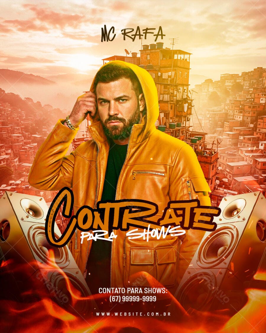 Flyer MC Rafa Contrate Para Shows PSD Editável