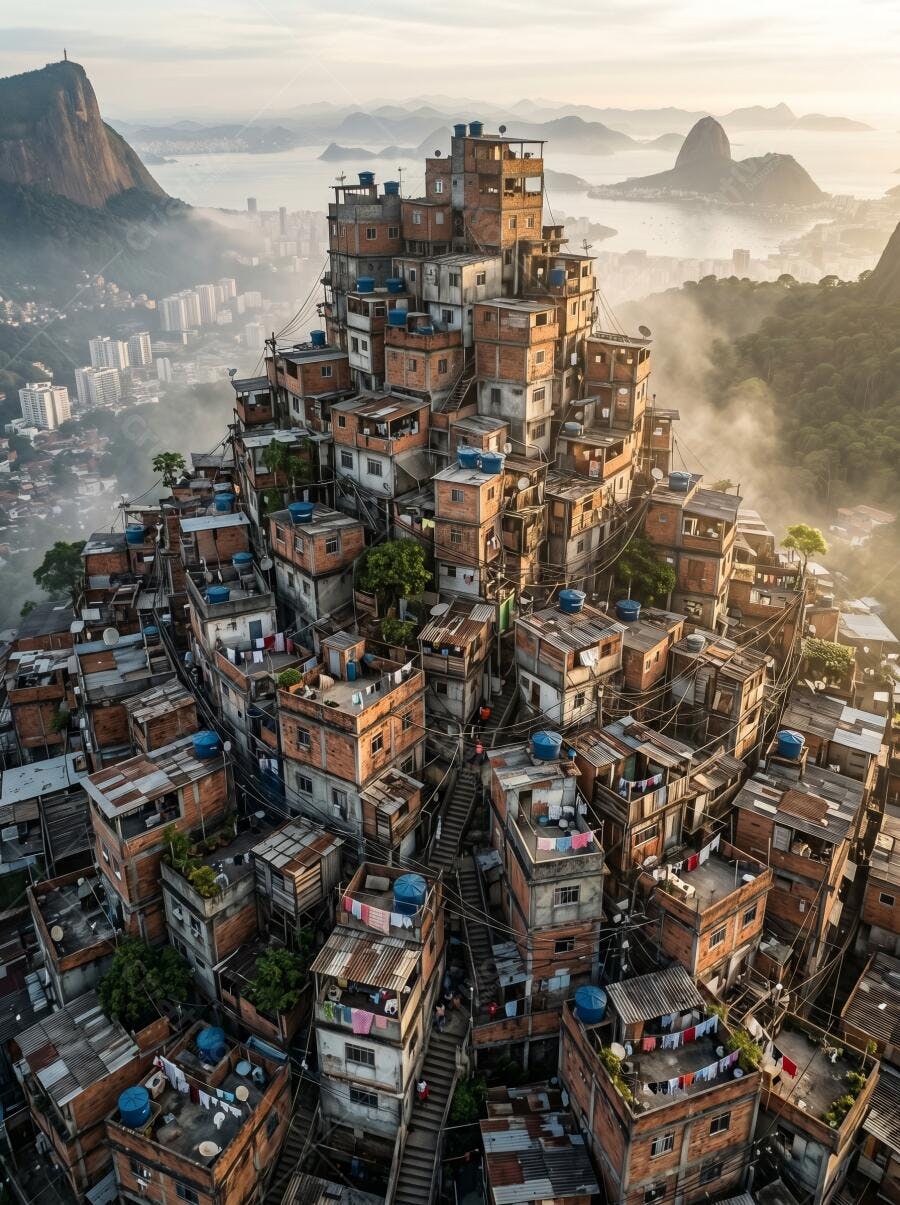 Foto Aérea Favela Rio de Janeiro Vista Panorâmica