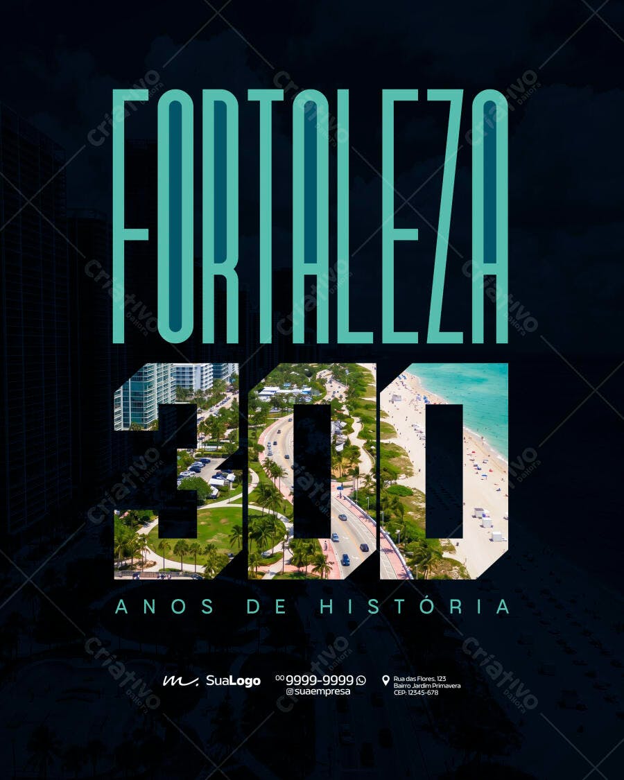 Fortaleza 300 Anos de História Flyer PSD Editável