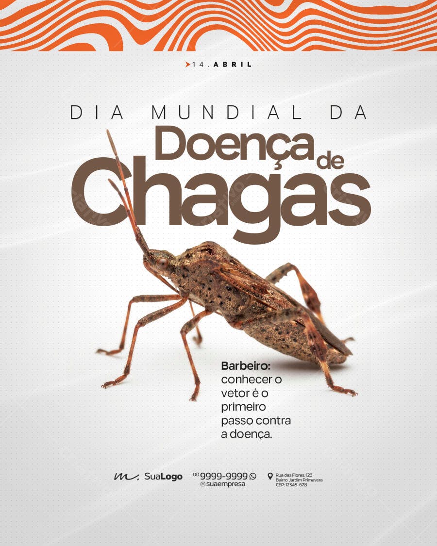 Social Media Dia Mundial Doença De Chagas PSD Editável