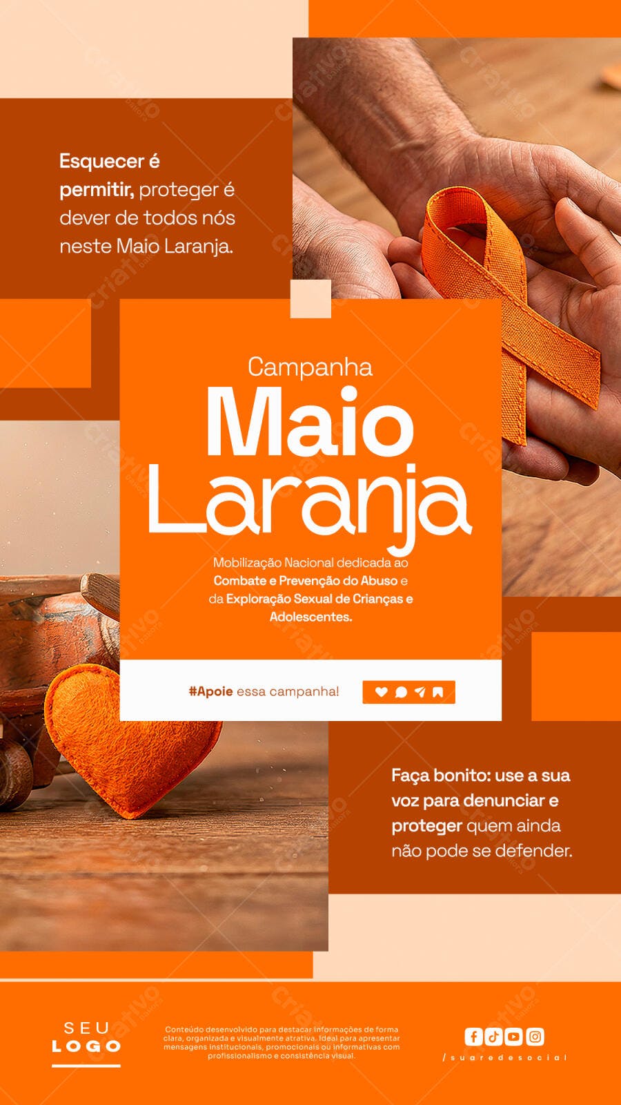 Campanha Maio Laranja Social Media PSD Editável