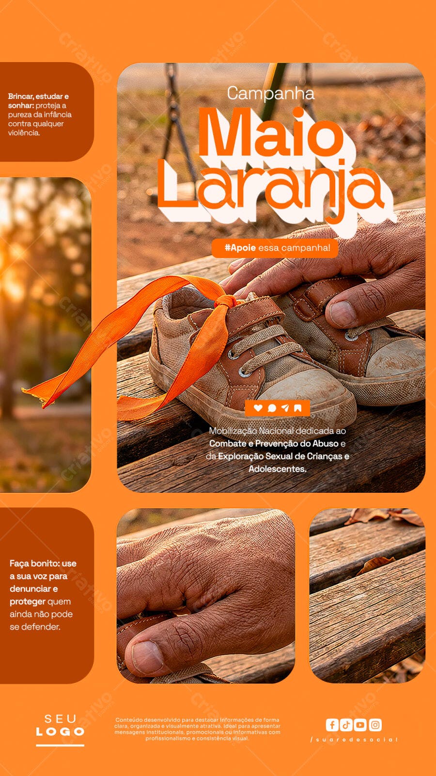Campanha Maio Laranja Social Media PSD Editável