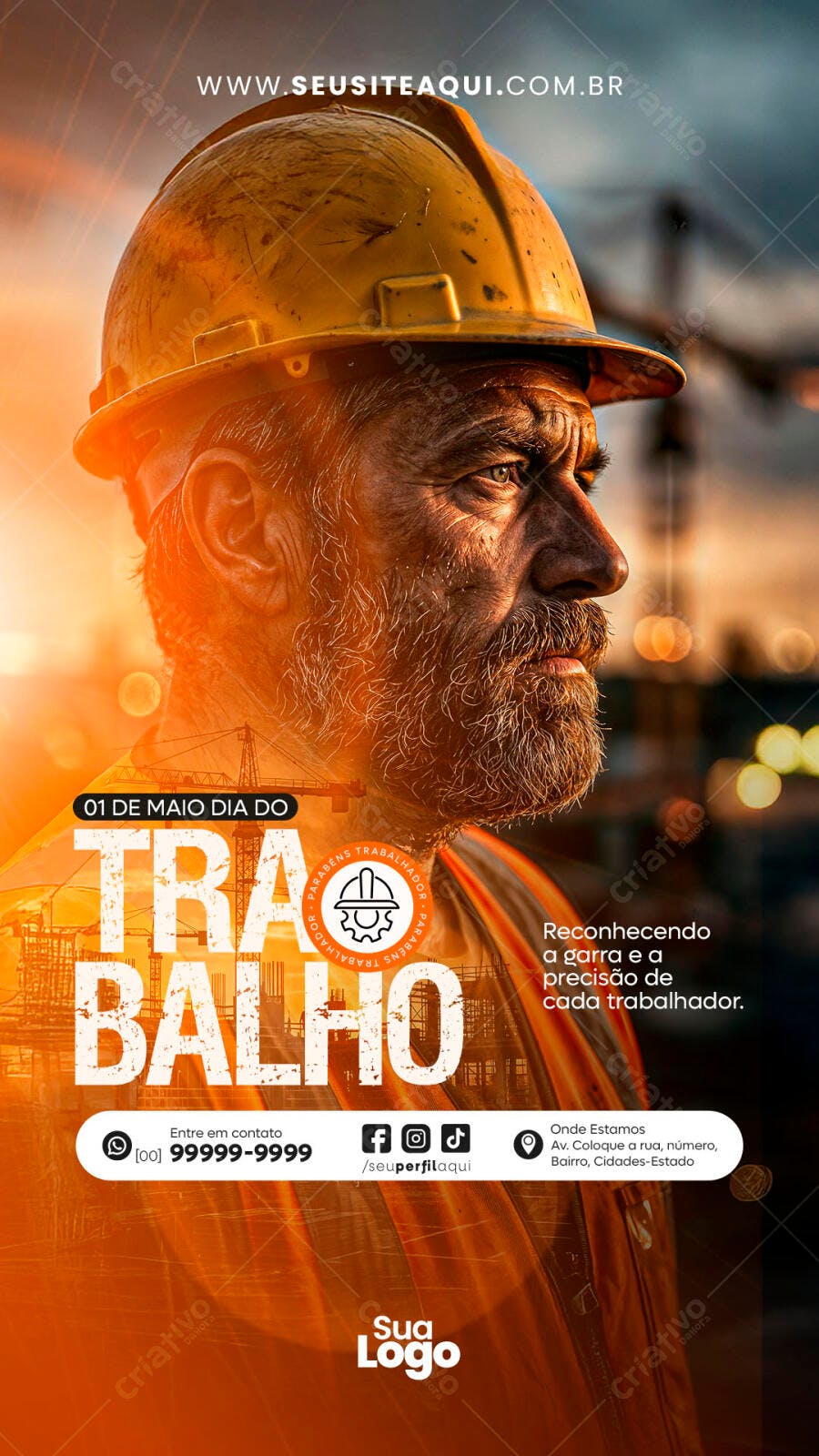 Banner Dia do Trabalhador Construção Civil PSD Editável