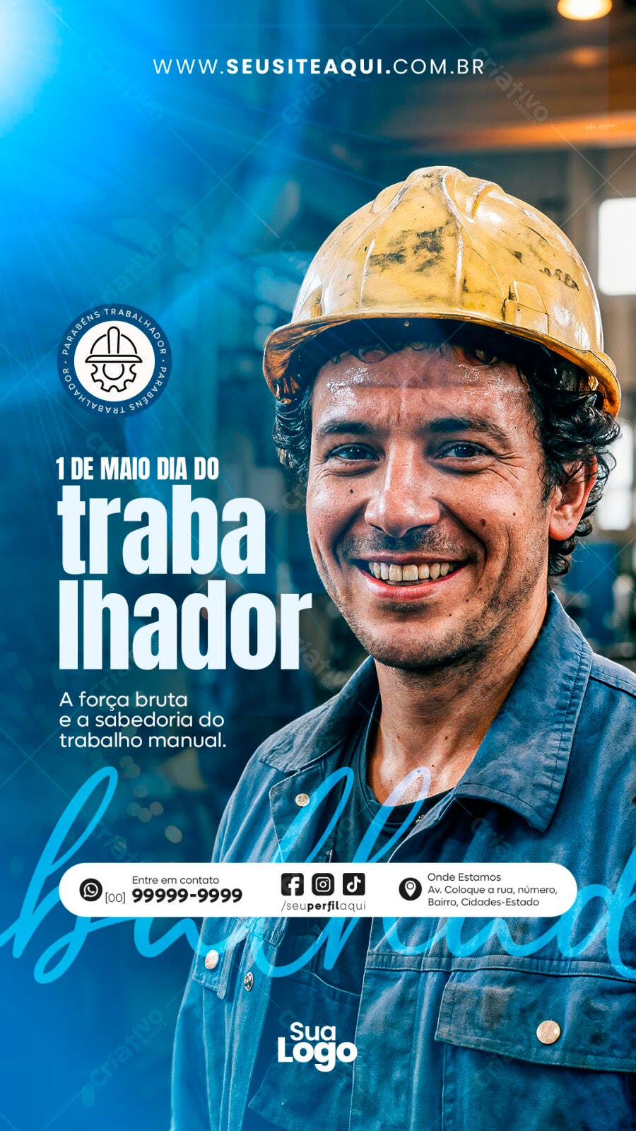 1 de Maio Dia do Trabalhador Social Media PSD Editável