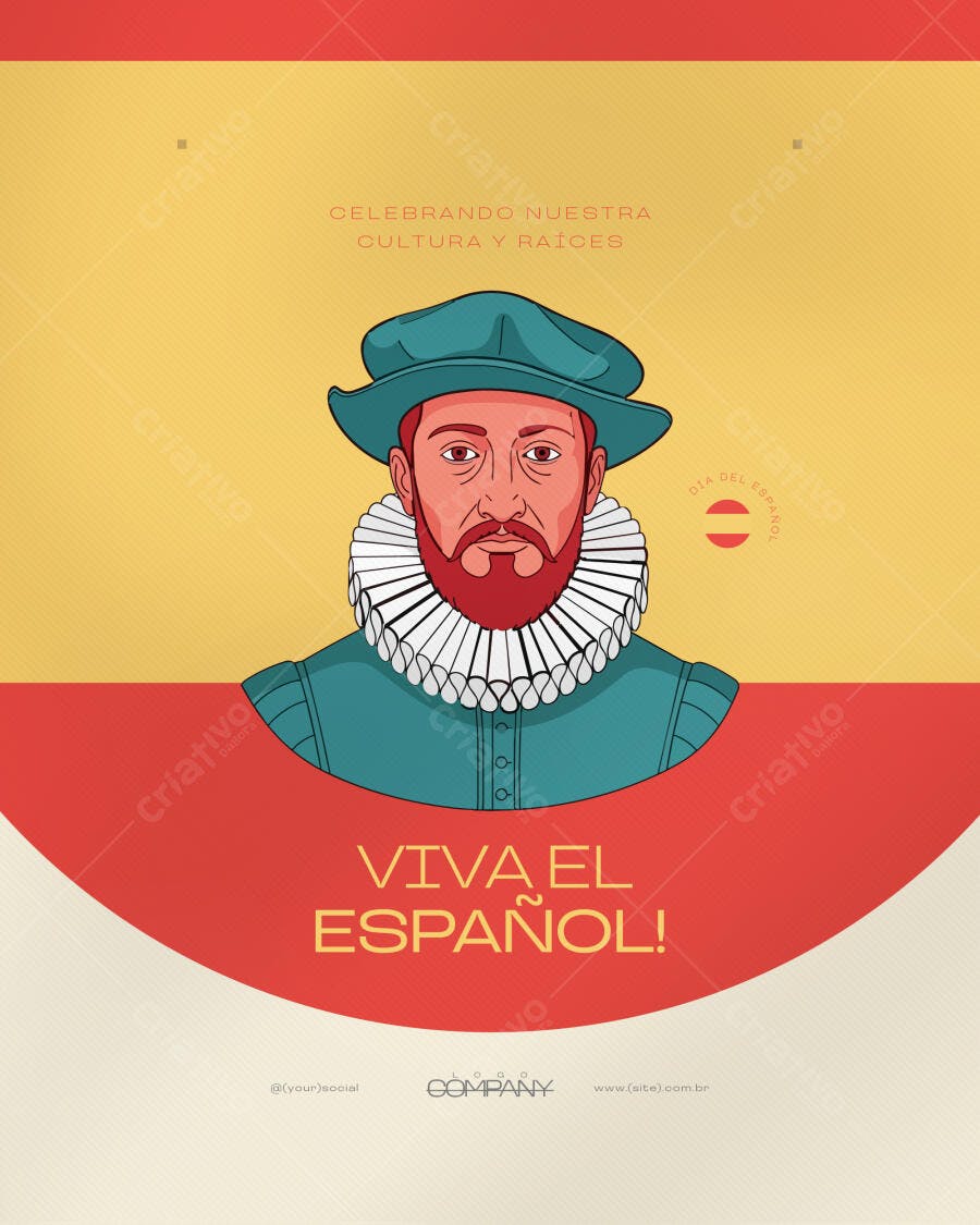 Post Social Media Cultura Espanhola PSD Editável