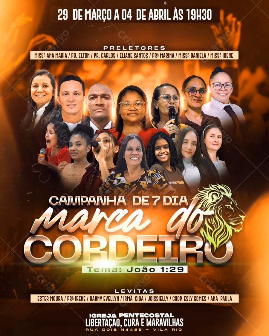 Flyer Campanha Igreja Evangélica Marca do Cordeiro PSD Editável