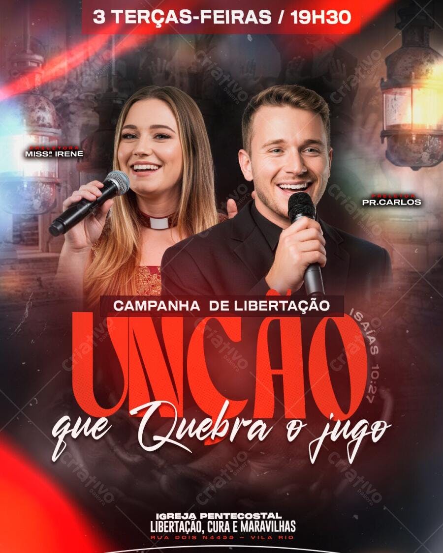 Flyer Evento Religioso Igreja Pentecostal PSD Editável