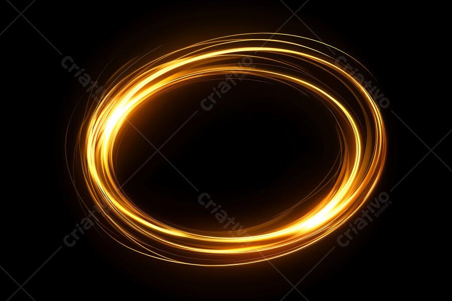 Foto Efeito Luz Dourada Abstrata Brilhante Fundo Escuro